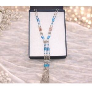 Elegant Blue and Silver Necklace